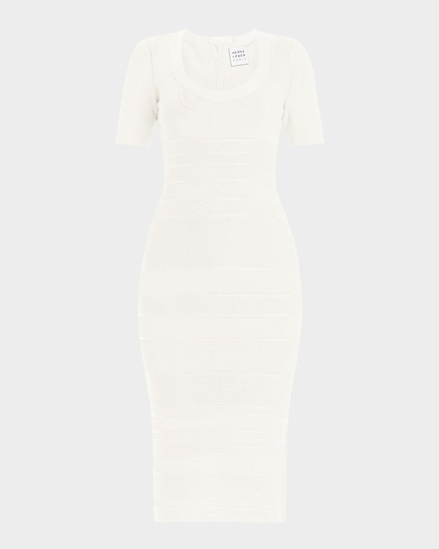 Marianne Short-Sleeve Midi Bandage Dress